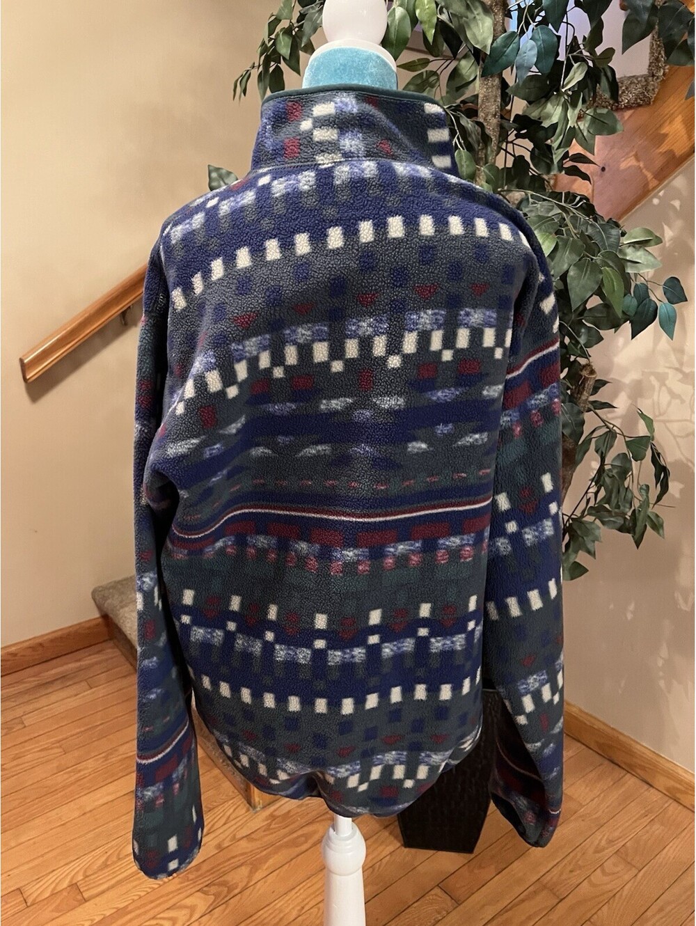 Vintage Columbia Southwest Aztec Fleece Half Zip Sweater Mens Large Made USA 90s - Picture 8 of 8